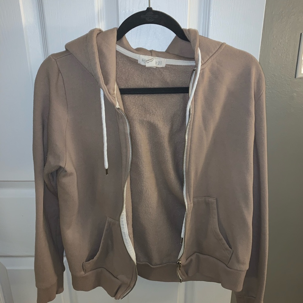 Mauve colored zip up